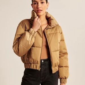 Abercrombie & Fitch Ultra Mini Puffer Satin Brown
